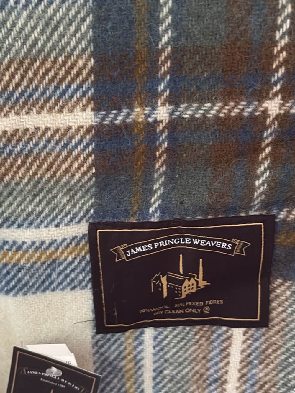 Blue & Brown Plaid Wool blanket